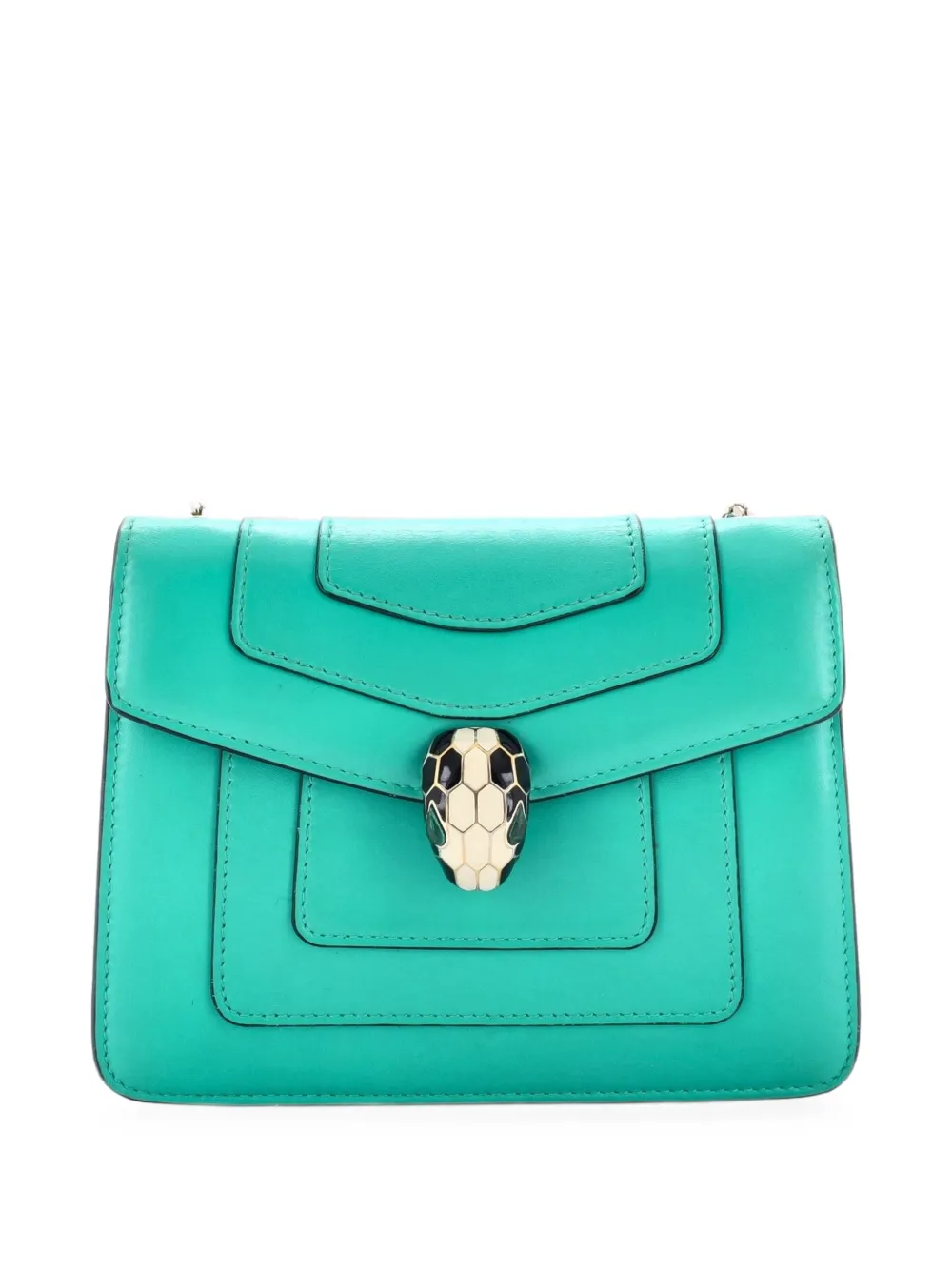 Bvlgari Pre-Owned Serpenti Forever Square Shoulder Bag Leather Small crossbody bag - Blau