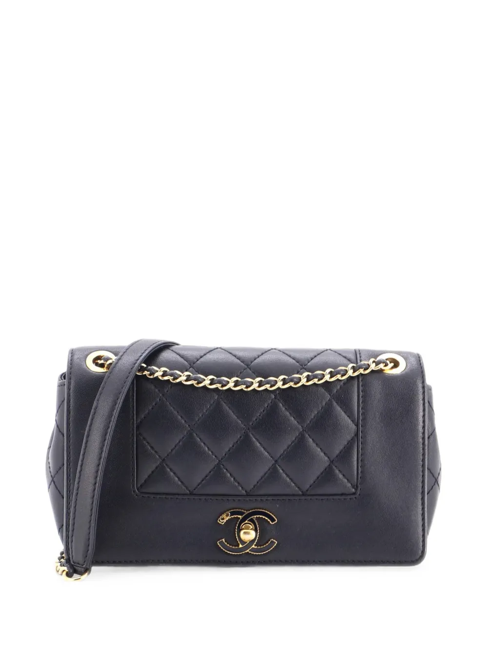 CHANEL Pre-Owned Mademoiselle Flap Bag Quilted Sheepskin Small crossbody bag - Blau