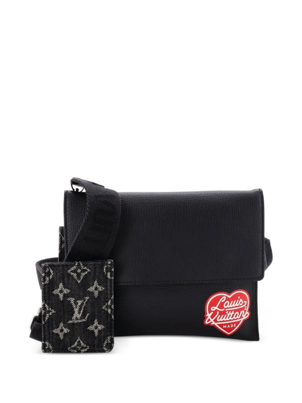 Louis Vuitton Pre-Owned Clutch Nigo Trio in denim e pelle Taurillon con monogramma - Nero