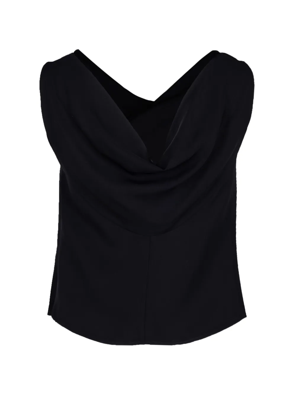 Co Draped-back Top in Black, view 2