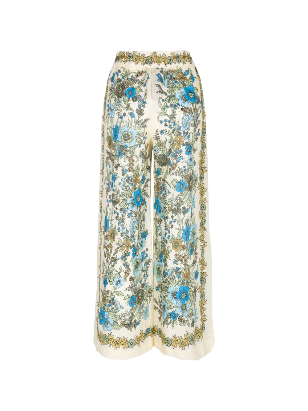 ALEMAIS Sophia floral-print trousers Beige