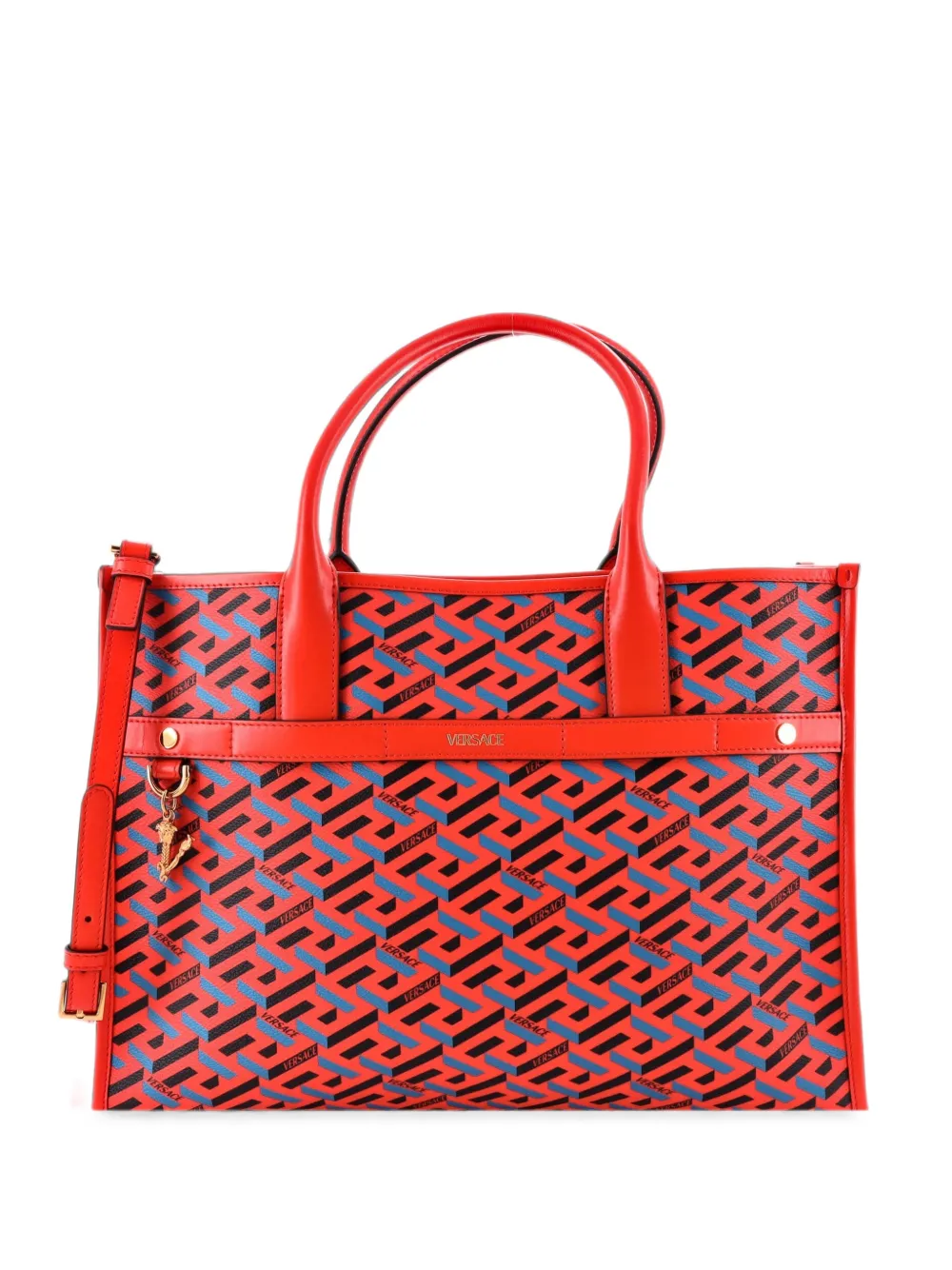 Versace Pre-Owned Beschichtete La Greca Signature Canvas-Tote Bag - Rot