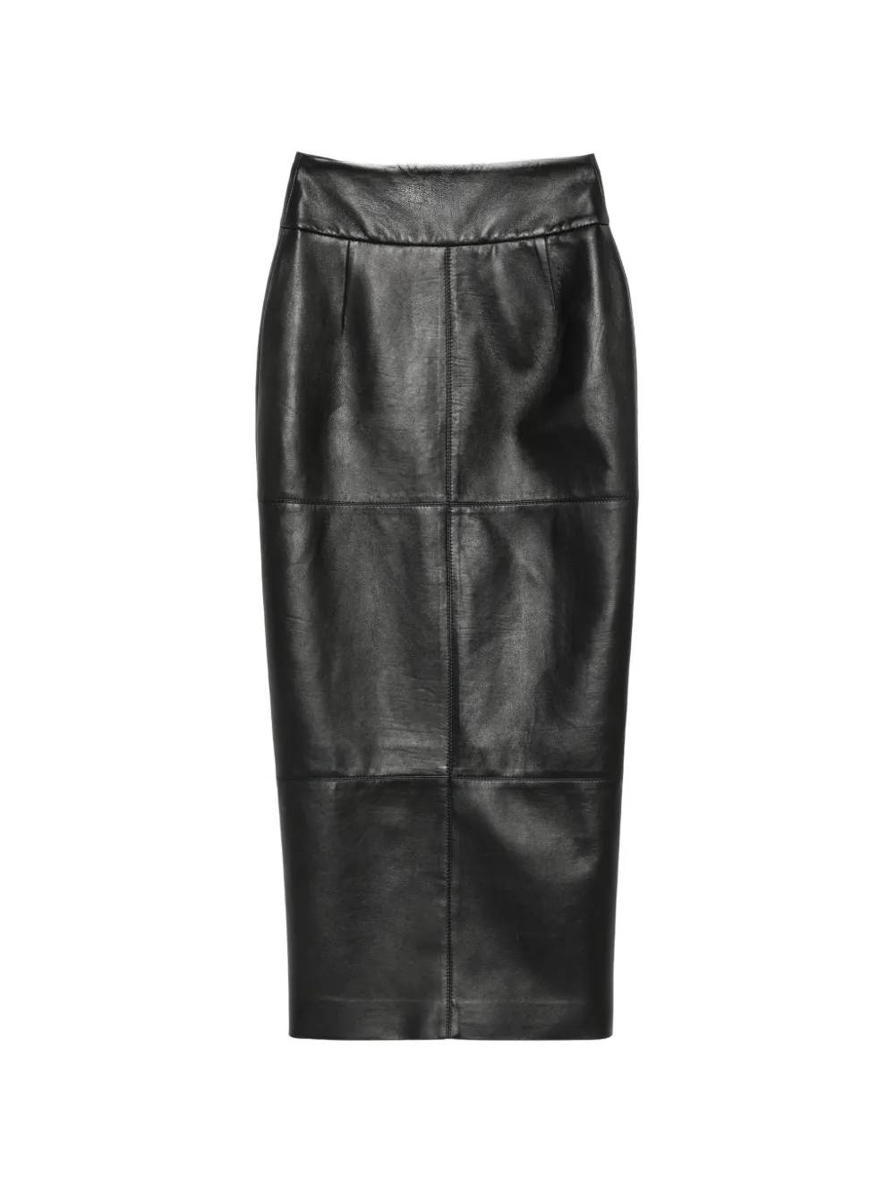 MITILIANE COUTURE panelled leather midi skirt - Nero
