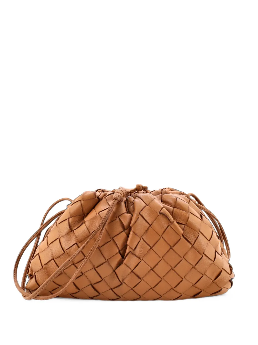 Bottega Veneta Pre-Owned Borsa a tracolla The Pouch mini in nappa con design Intrecciato - Marrone