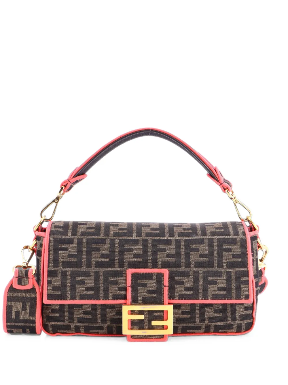 Fendi Pre-Owned Baguette NM Bag Zucca Canvas Medium shoulder bag - Marrone