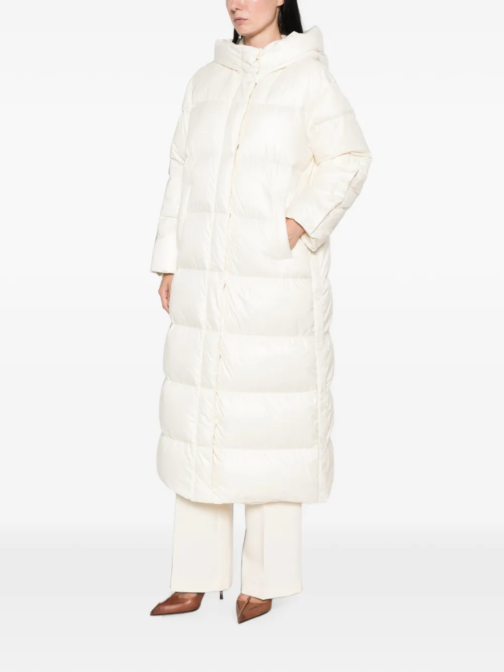 TWINSET Gewatteerde jas met capuchon Wit