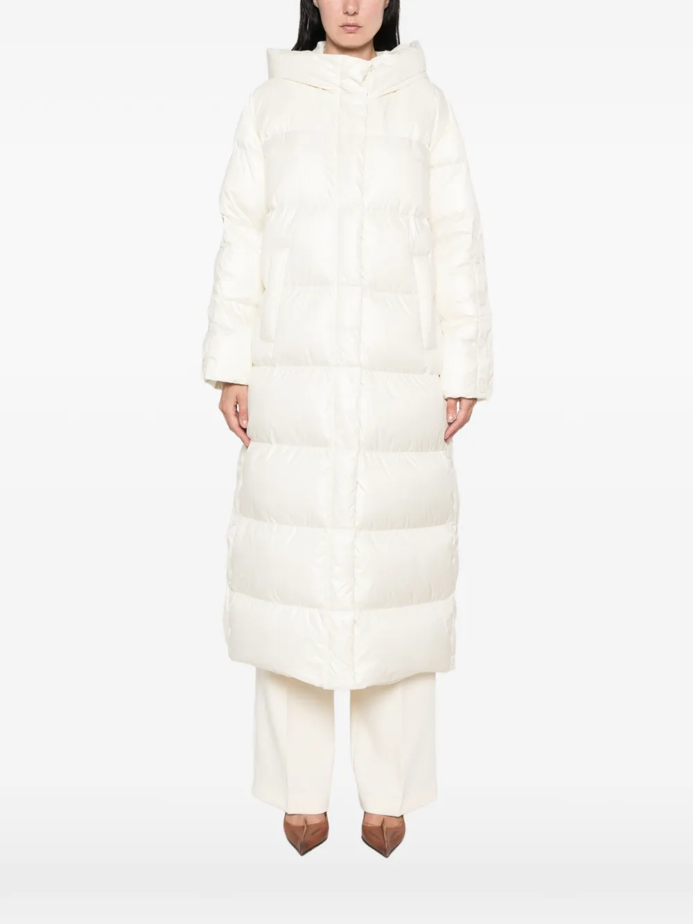 TWINSET Gewatteerde jas met capuchon Wit