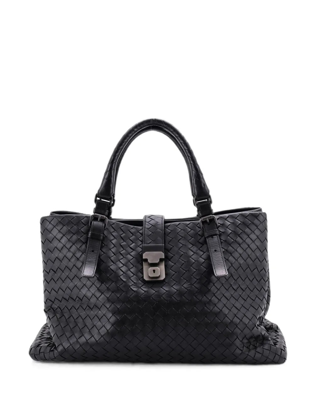 Bottega Veneta Pre-Owned Borsa tote Roma media in nappa con design Intrecciato - Nero