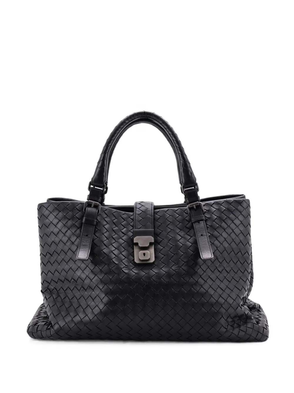 Bottega Veneta Pre-Owned Borsa tote Roma media in nappa con design Intrecciato - Nero