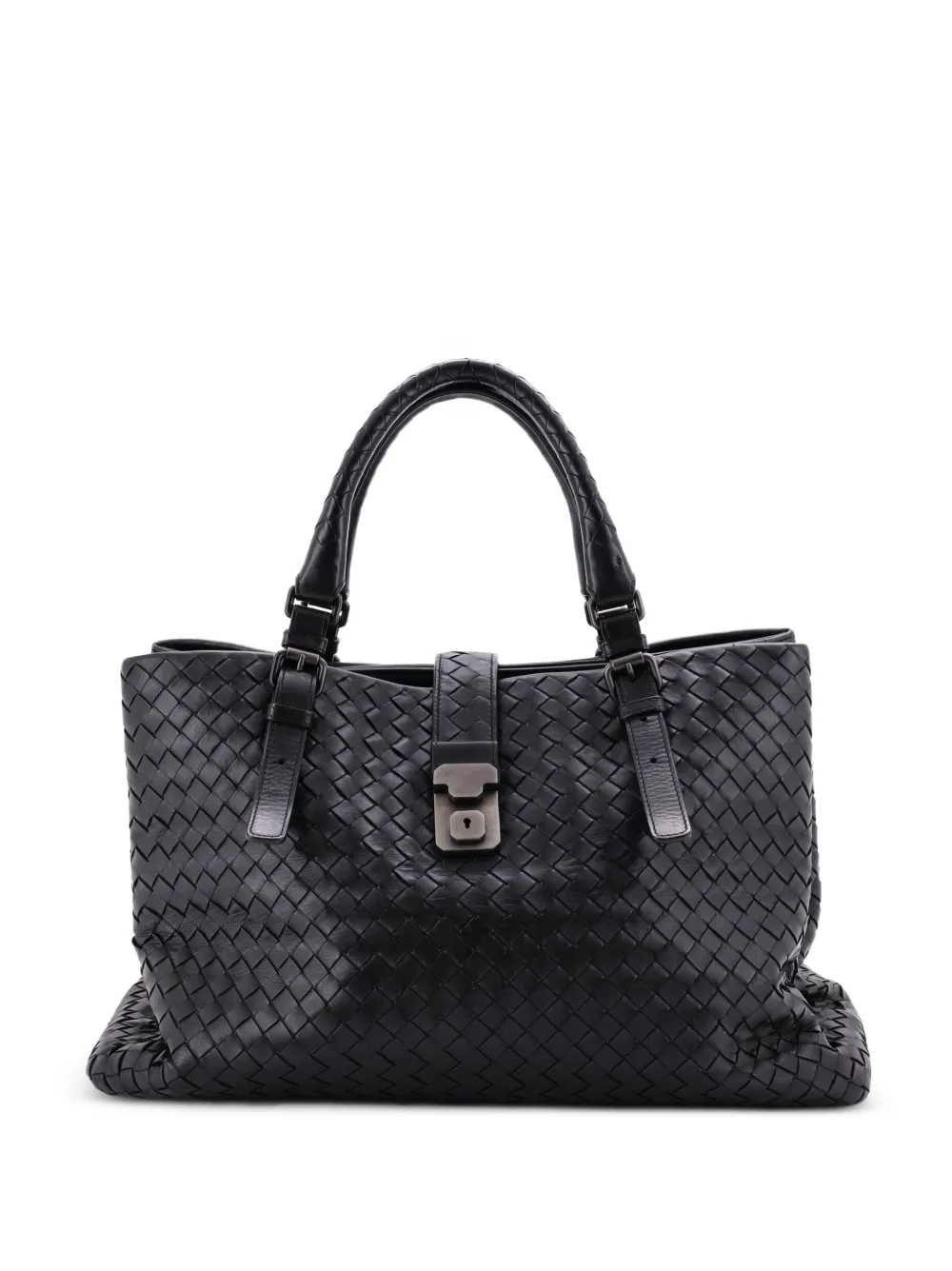 Bottega Veneta Pre-Owned Mittelgroße Roma Intrecciato Nappa Tote Bag - Schwarz