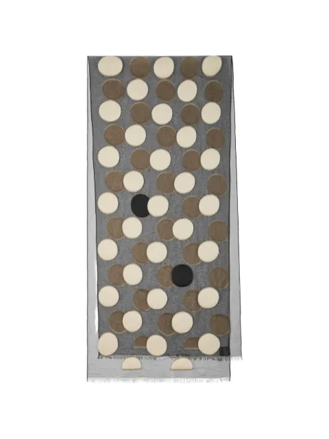 Paul Smith black and white polka dot sheer scarf