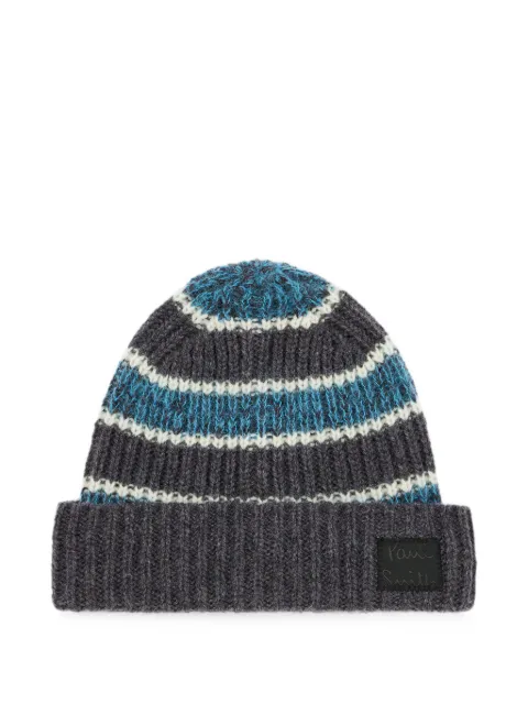 Paul Smith striped mohair-blend beanie hat