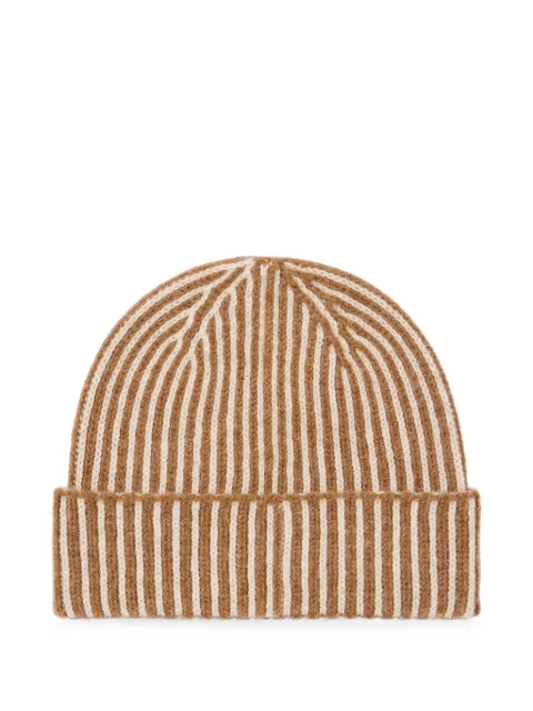Paul Smith tan lambswool ribbed beanie
