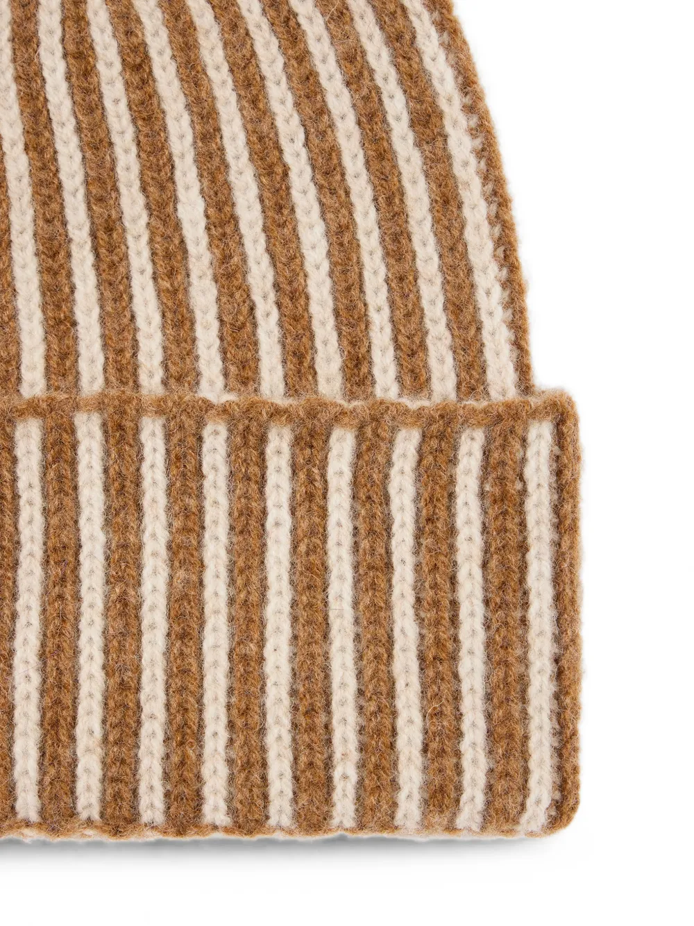 Paul Smith Geribbelde muts van lamswol Bruin