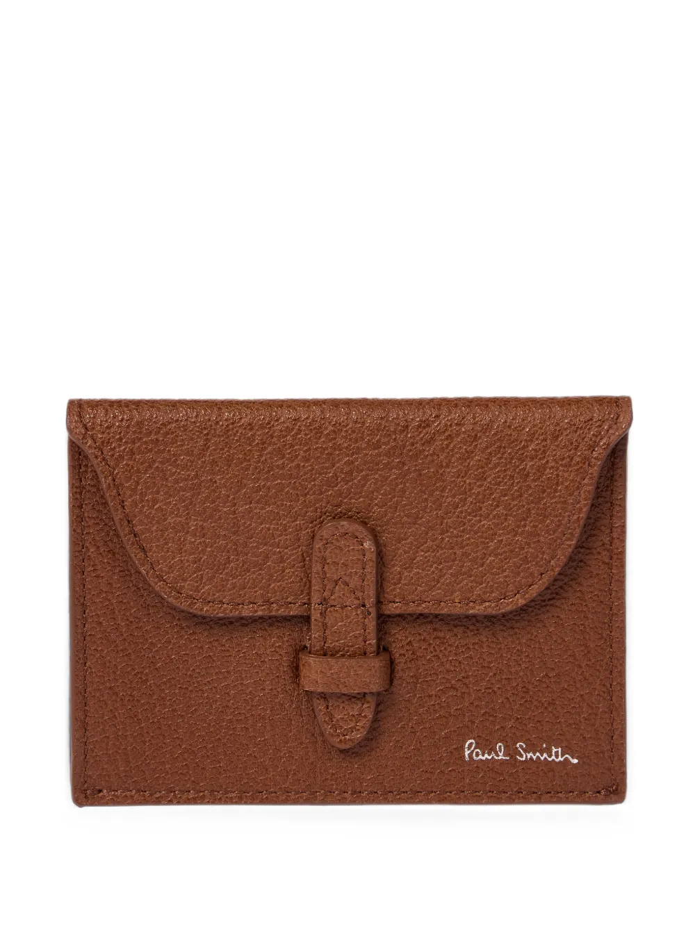 Paul Smith Tan leather envelope card holder - Marrone