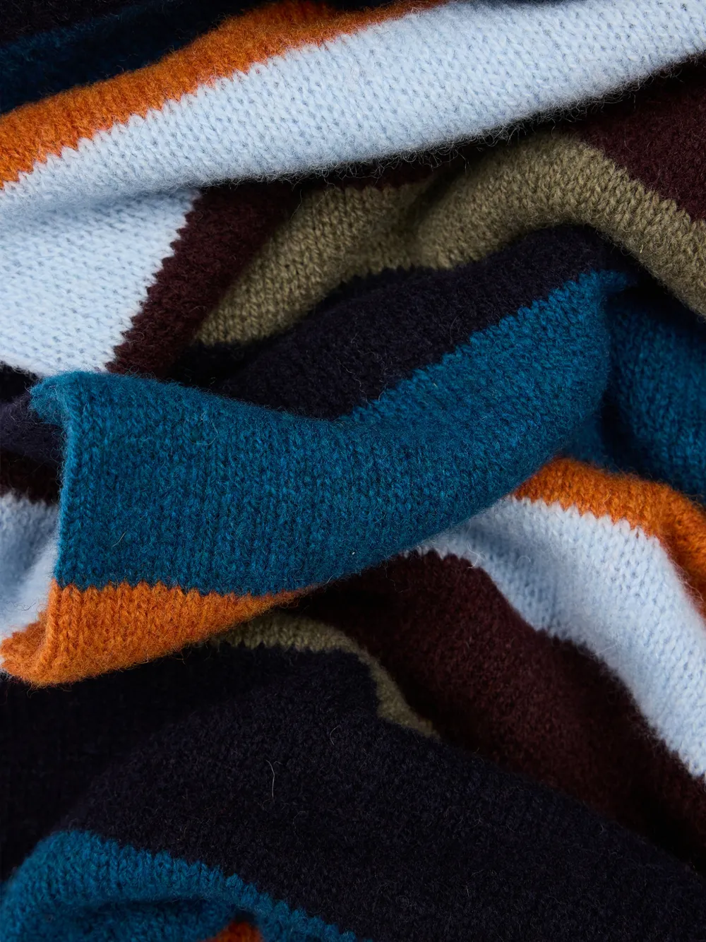 Paul Smith Gestreepte lamswollen sjaal Blauw