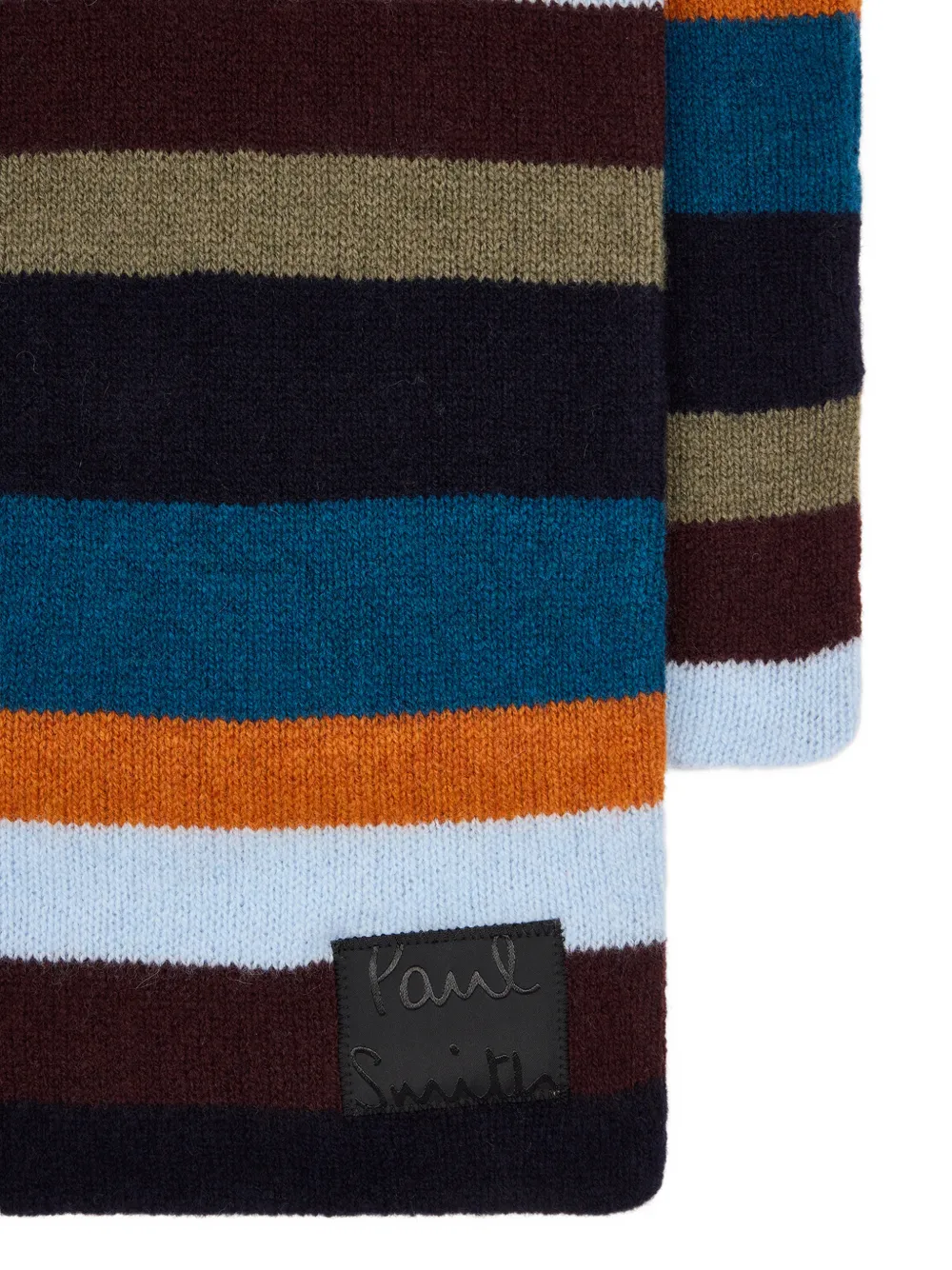 Paul Smith Gestreepte lamswollen sjaal Blauw
