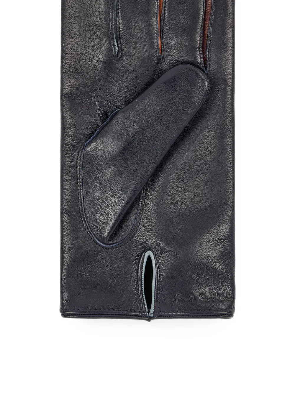 Paul Smith Concertina handschoenen van blauw leer Zwart