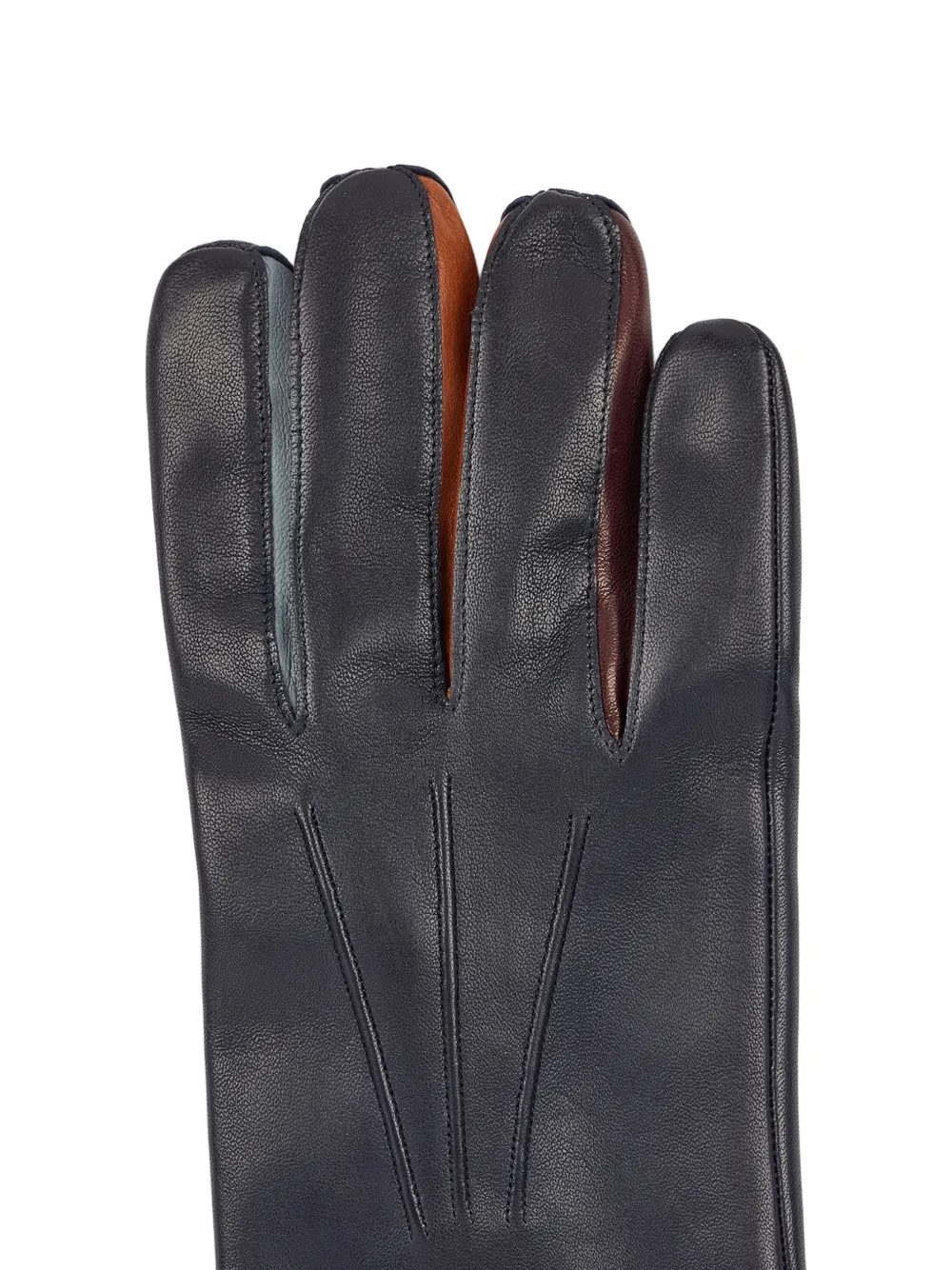 Paul Smith Concertina handschoenen van blauw leer Zwart