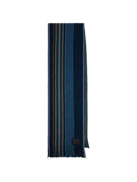 Paul Smith navy wool double-side stripe scarf