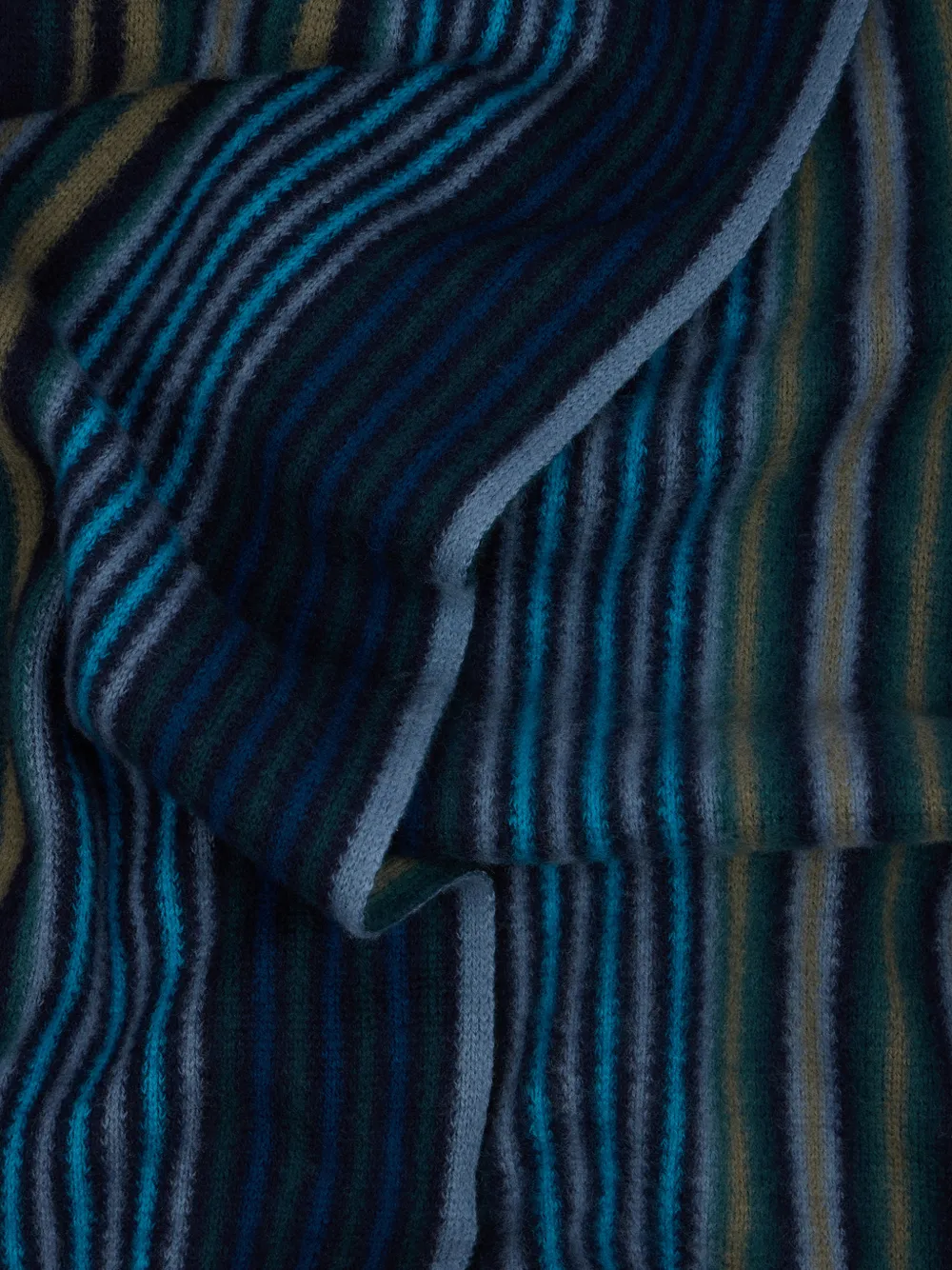 Paul Smith Wollen sjaal met dubbele zijstreep Blauw