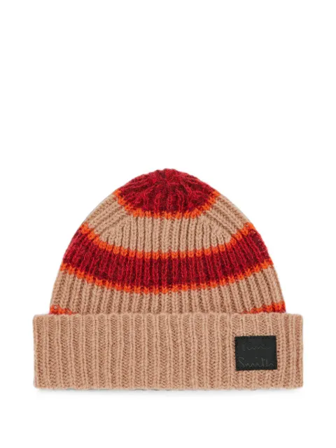 Paul Smith striped ribbed-knit beanie hat