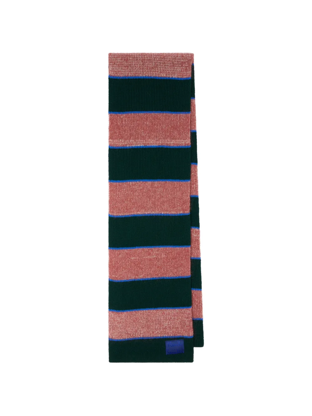 Paul Smith green and pink stripe lambswool scarf - Verde