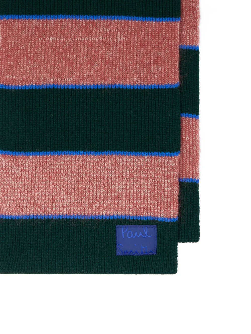Paul Smith Gestreepte lamswollen sjaal Groen