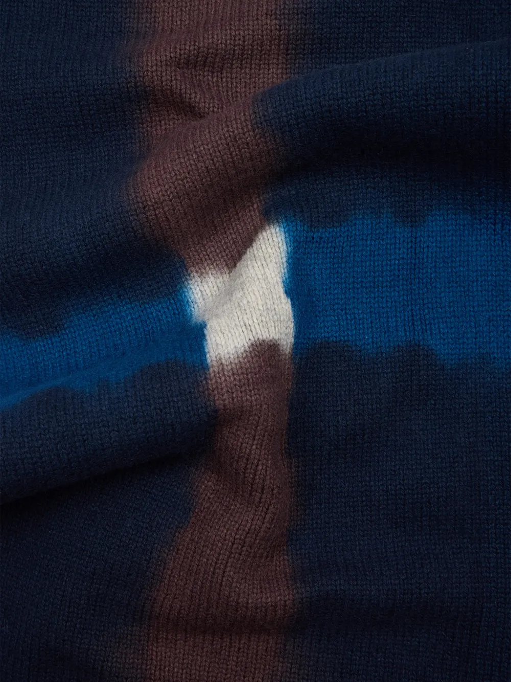 Paul Smith Marineblauwe sjaal van merinowol met tie-dye print