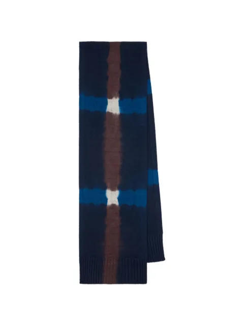 Paul Smith navy tie-dye merino wool scarf