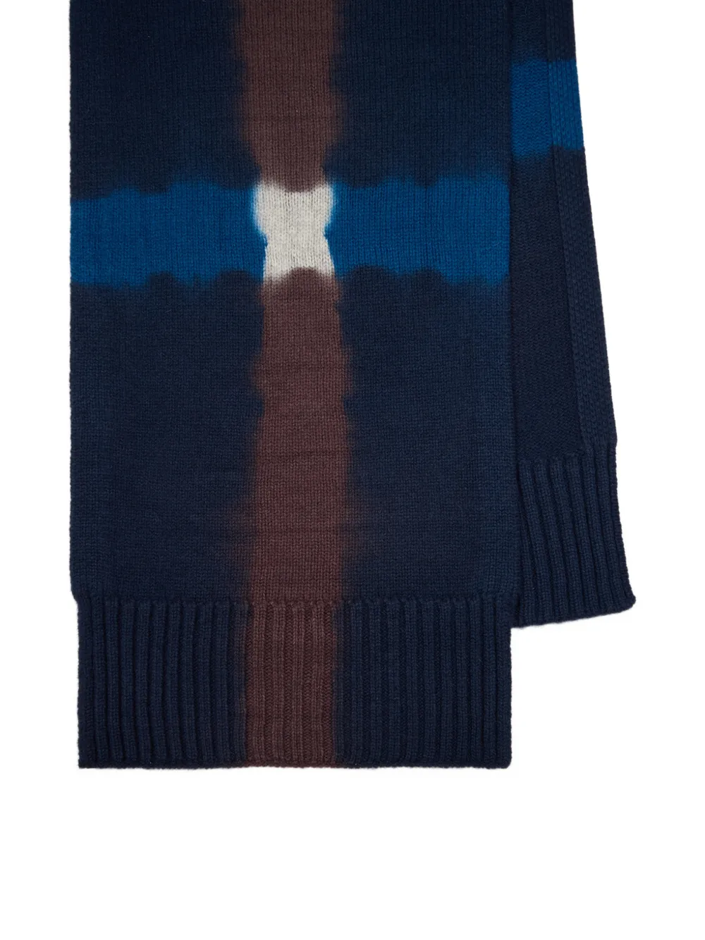 Paul Smith Marineblauwe sjaal van merinowol met tie-dye print
