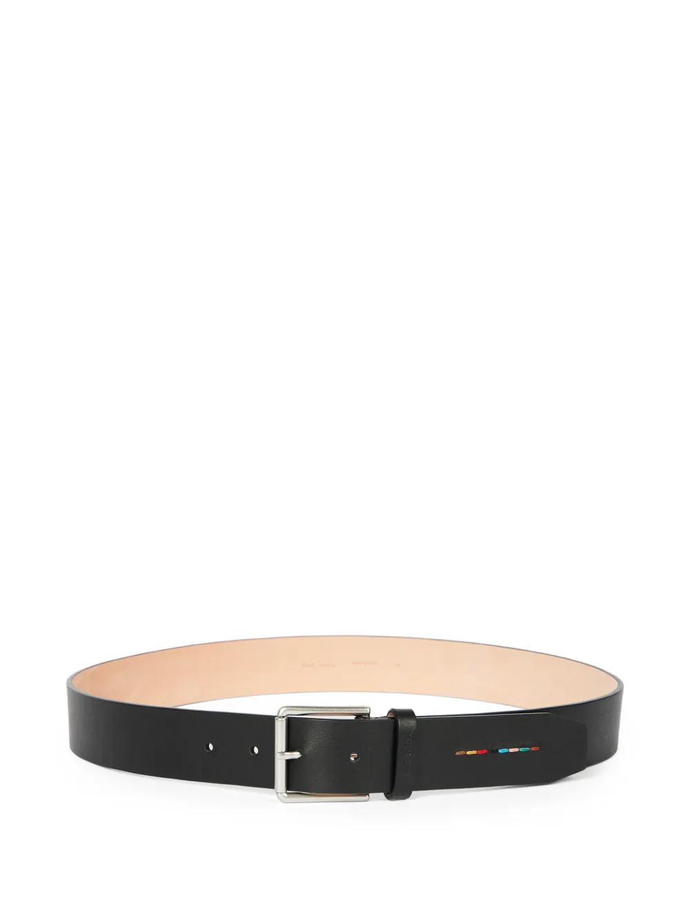 Paul Smith black leather 'Signature Stripe' Stitch belt