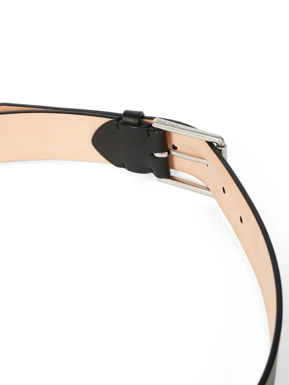 Paul Smith Signature Stripe Stitch riem van zwart leer