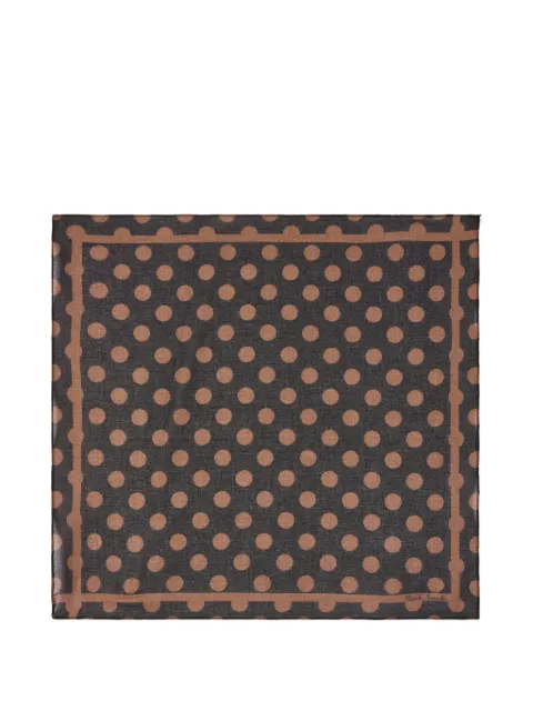 Paul Smith brown polka dot pocket square