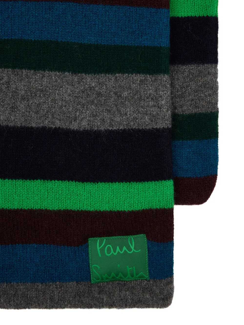 Paul Smith Lamswollen sjaal met groene streep