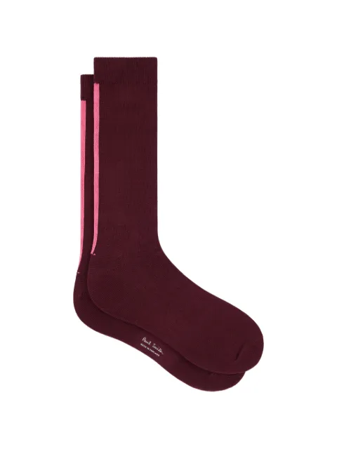 Paul Smith red cotton-blend contrast-stripe socks