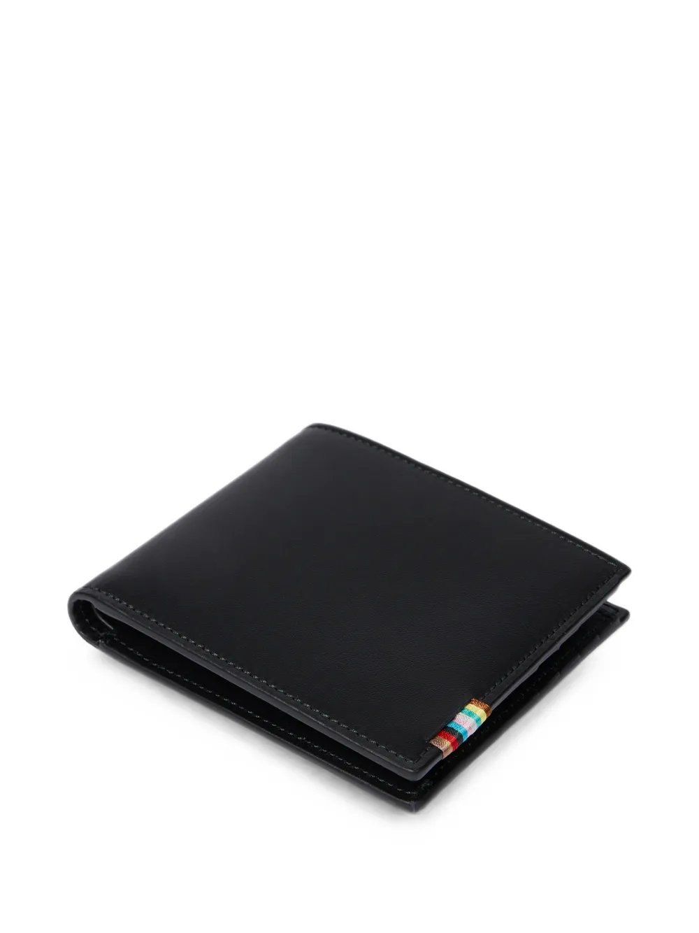 Paul Smith Signature Stripe leren portemonnee met stiksels Zwart
