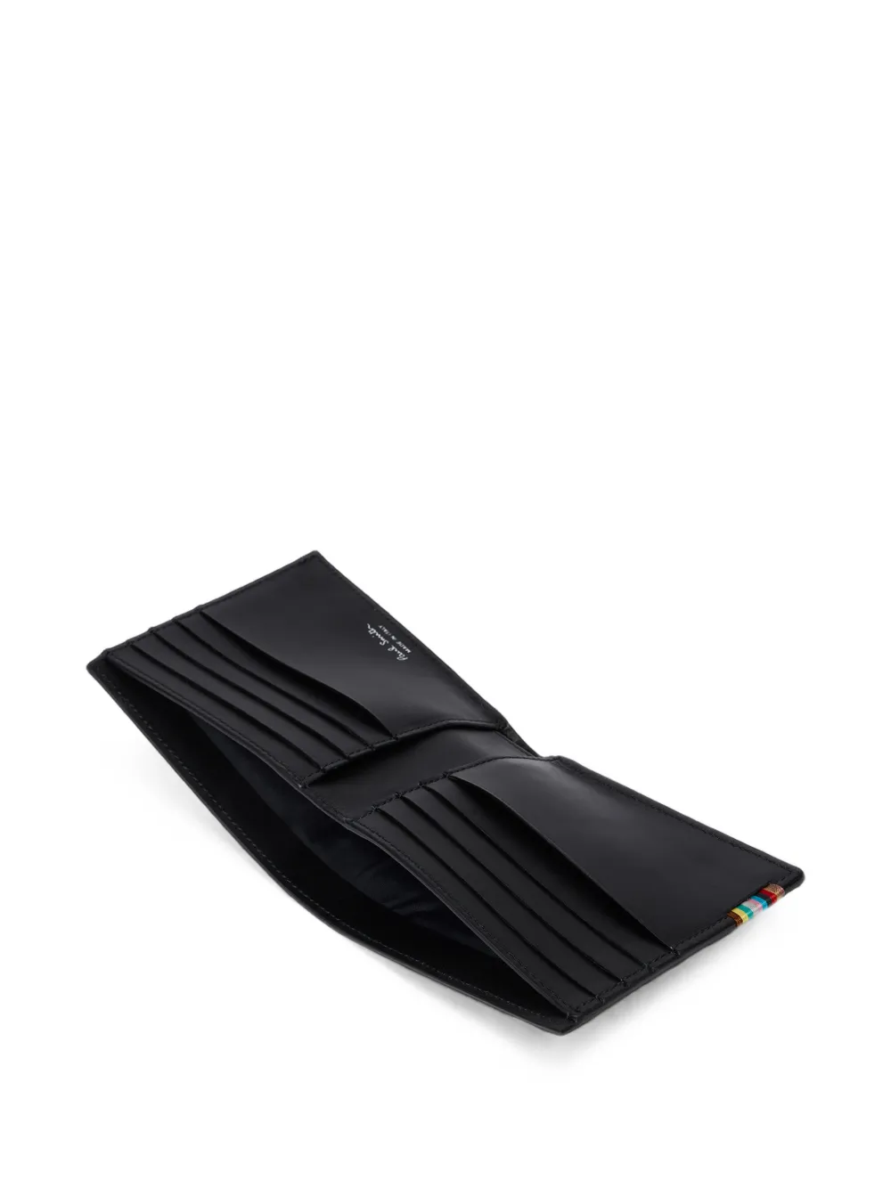 Paul Smith Signature Stripe leren portemonnee met stiksels Zwart