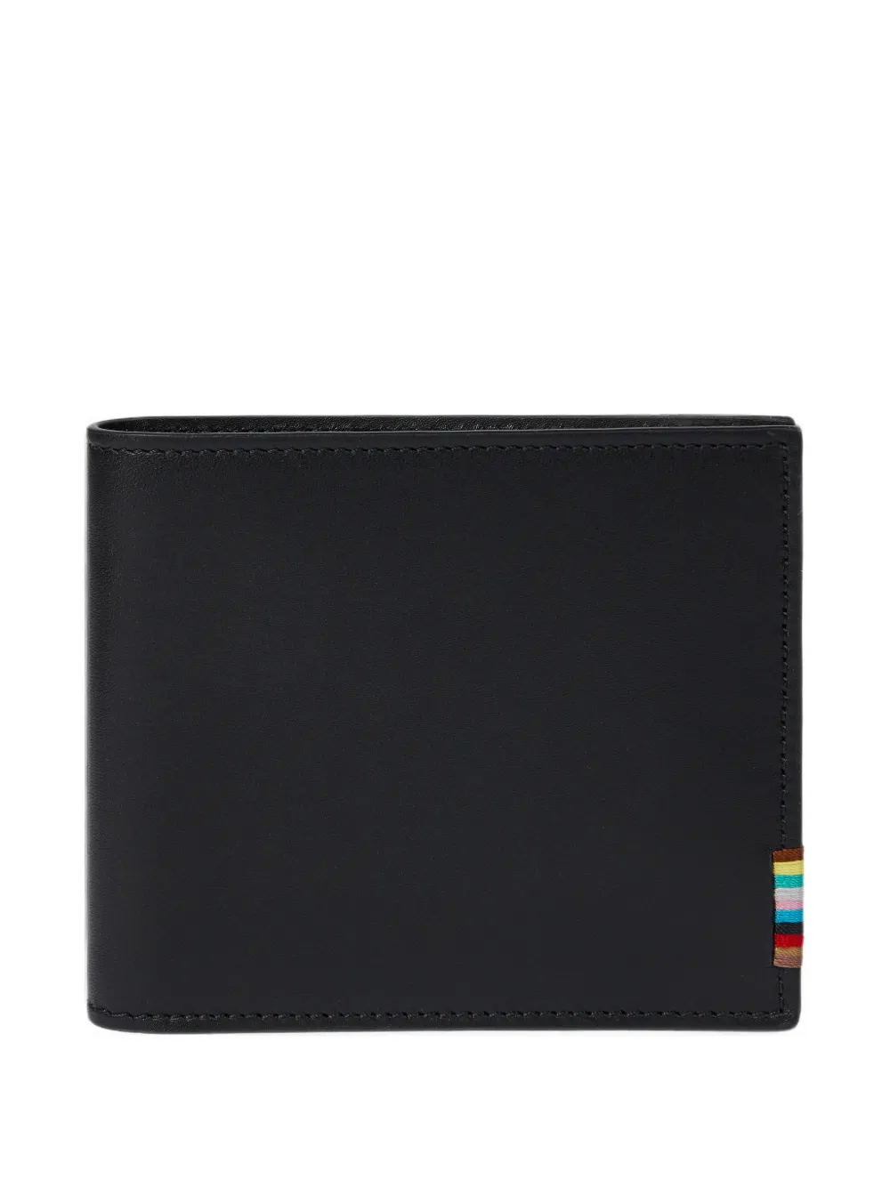 Paul Smith black leather 'Signature Stripe' stitch billfold wallet · One Size