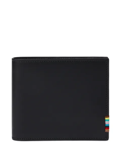 Paul Smith black leather 'Signature Stripe' stitch billfold wallet