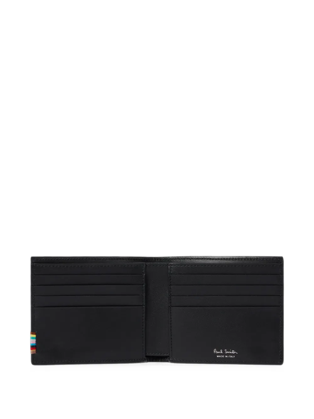 Paul Smith Signature Stripe leren portemonnee met stiksels Zwart