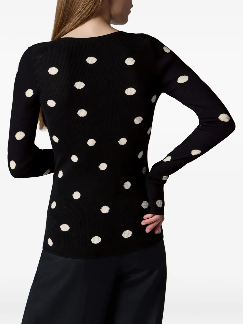 Paul Smith Henley top van merinowol met stippen Zwart