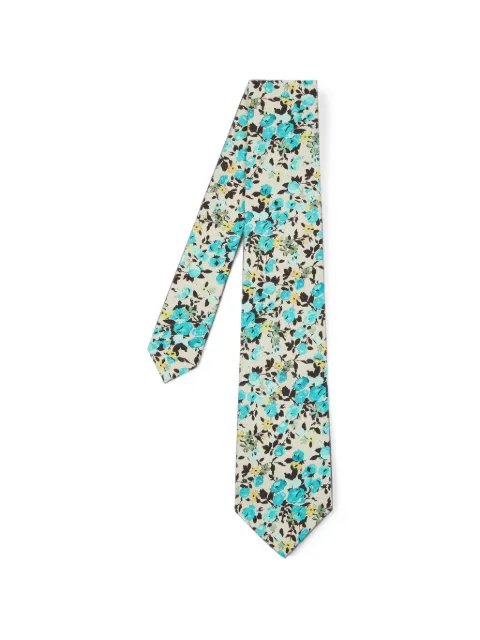 Paul Smith corbata de algodón con estampado de rosas