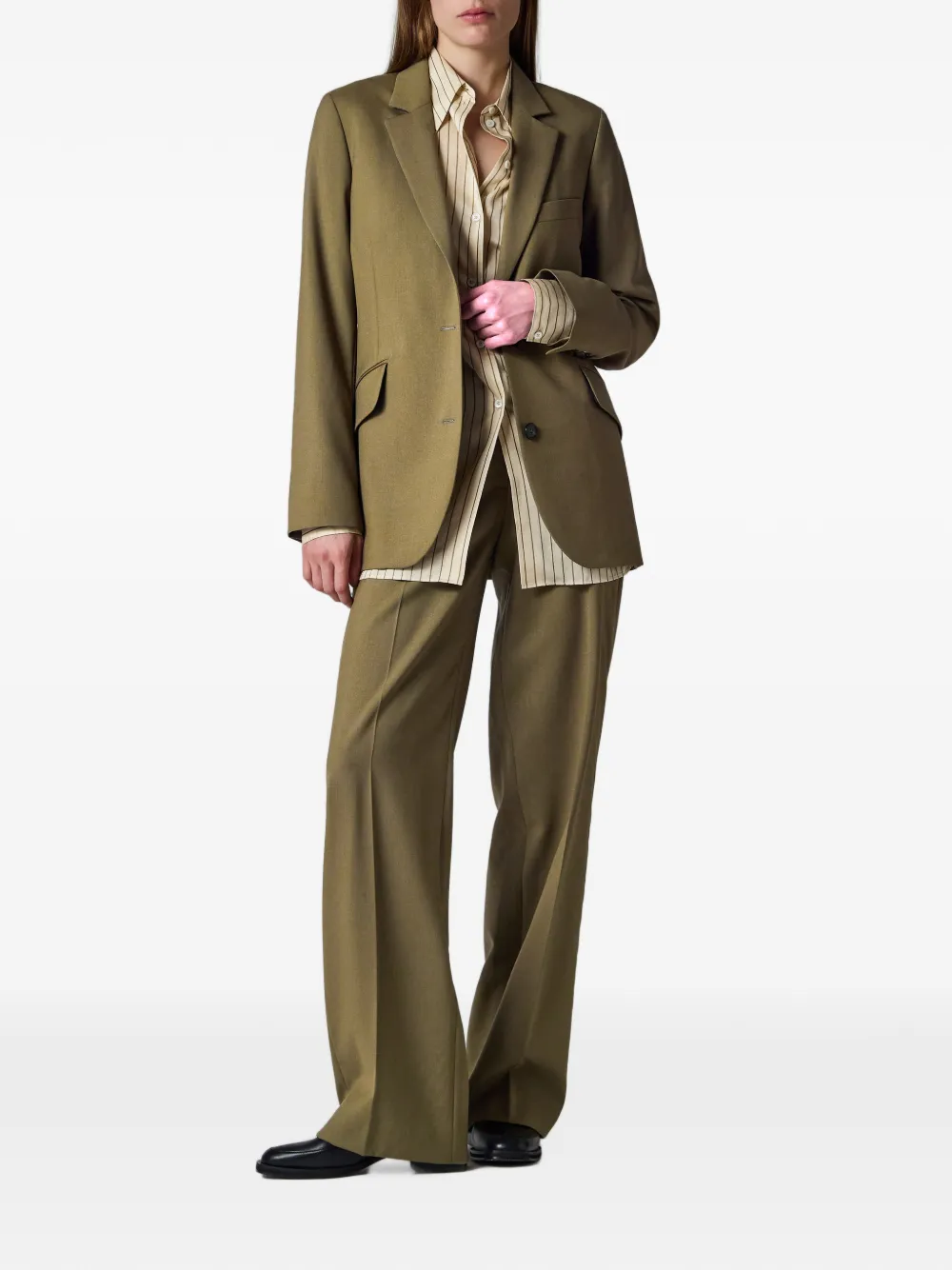 Paul Smith Gestreept blouse van zijdeblend met gilet-design Beige