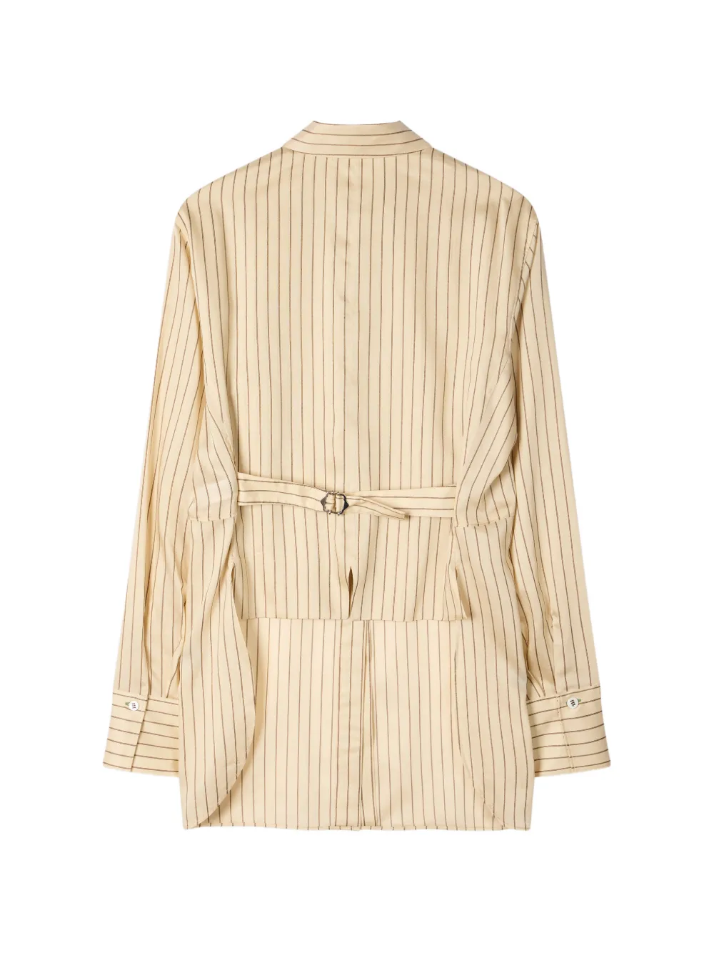 Paul Smith Gestreept blouse van zijdeblend met gilet-design Beige