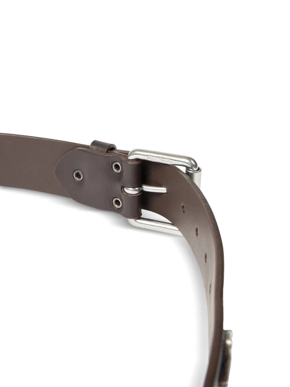 Paul Smith Riem met handpatroon en verfraaid met studs Bruin