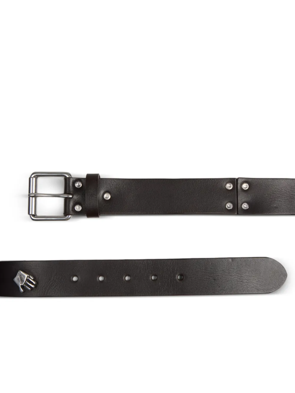Paul Smith Riem met handpatroon en verfraaid met studs Bruin