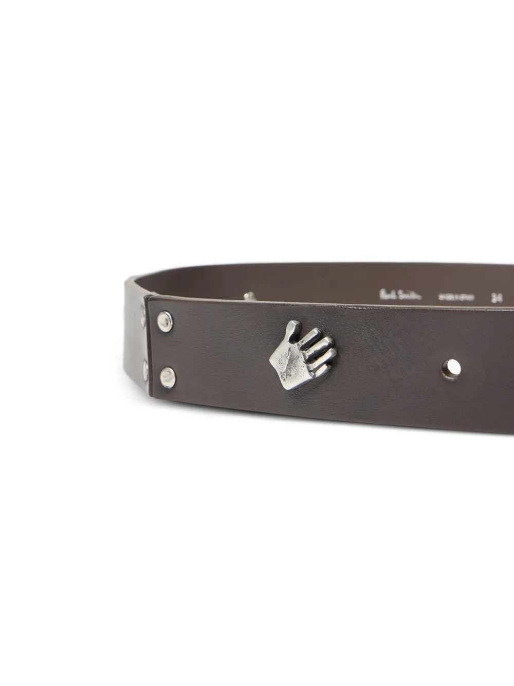 Paul Smith Riem met handpatroon en verfraaid met studs Bruin