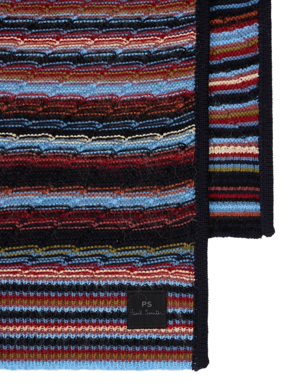 Paul Smith Gestreepte sjaal van mohair-katoen Blauw