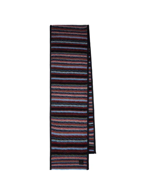 Paul Smith navy cotton-mohair textured stripe scarf